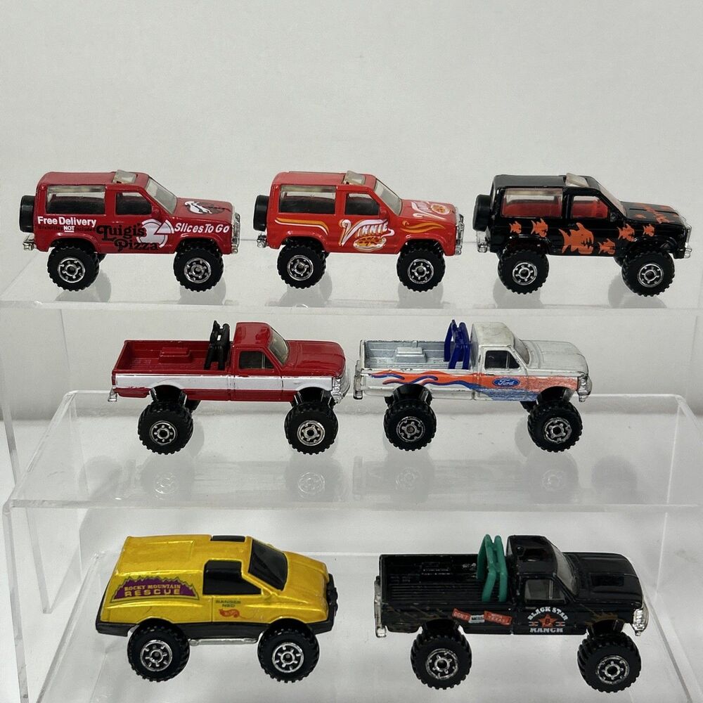 Matchbox Ford Bronco Jeep Lot 4x4 Chevy Pick Up Vinnie Pizza Slices Food